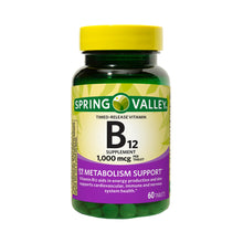 Cargar imagen en el visor de la galería, Vitamina B12 1000 Mcg 60 Tabs - Spring Valley
