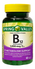 Cargar imagen en el visor de la galería, Spring Valley Vitamina B12 1000mcg C/60 - Americanas
