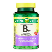 Cargar imagen en el visor de la galería, 120 tabletas /// Vitamina B12 2500mcg - Spring Valley
