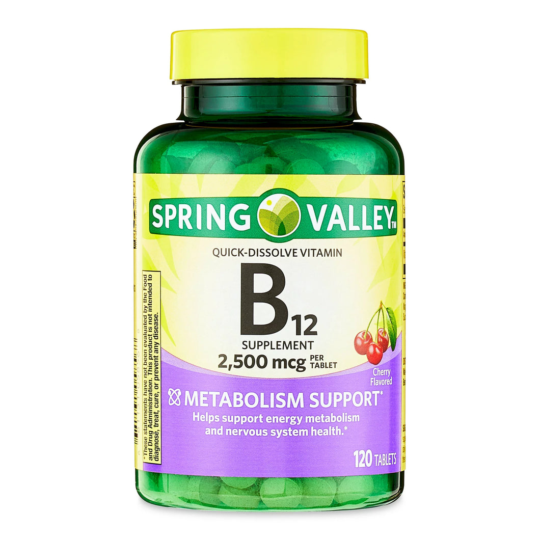 120 tabletas /// Vitamina B12 2500mcg - Spring Valley