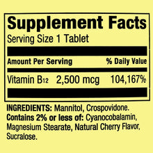 Cargar imagen en el visor de la galería, 120 tabletas /// Vitamina B12 2500mcg - Spring Valley
