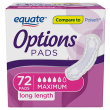 Cargar imagen en el visor de la galería, Equate Option Pads Large 72 Toallas
