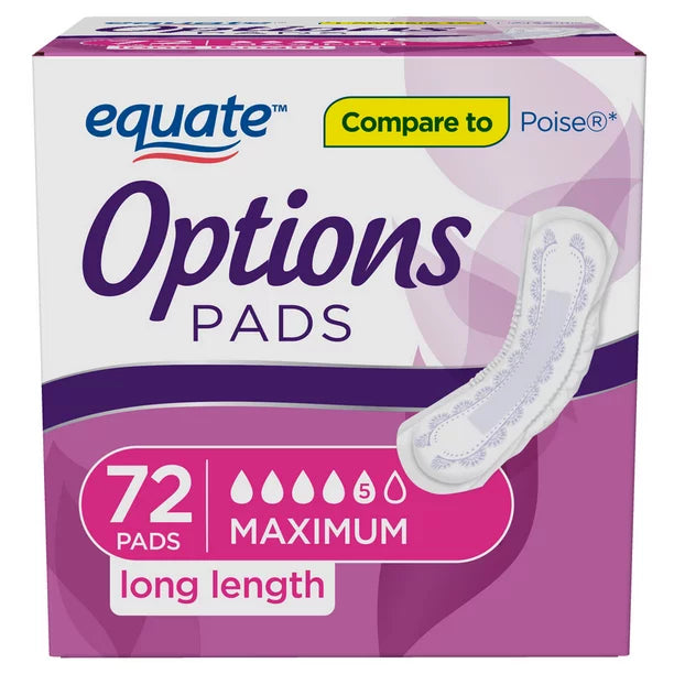 Equate Option Pads Large 72 Toallas