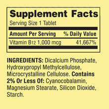 Cargar imagen en el visor de la galería, 300 Tab. / Vitamina B12 Cianocobalamina 1000mcg -- Spring Valley
