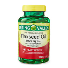 Cargar imagen en el visor de la galería, Spring Valley -- Flaxseed Oil 1000mg -- 100 caps --
