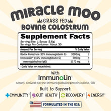 Cargar imagen en el visor de la galería, Miracle Moo Bovine Colostrum, 3.81 oz (108g) *
