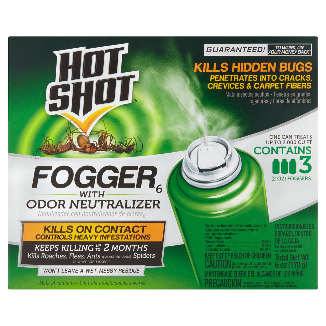 Hot Shot 3 Latas Fogger Mata Cucarachas Bichos Fumigador