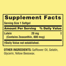 Cargar imagen en el visor de la galería, Luteina 20MG Spring Valley - 90 Softgel
