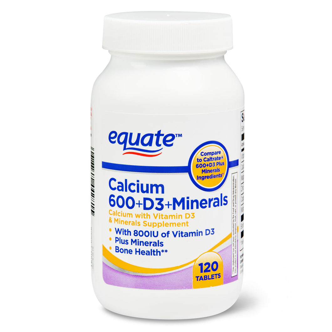 Vitaminas Calcio + D3 + Min - Tipo Caltrate C/120 - Equate