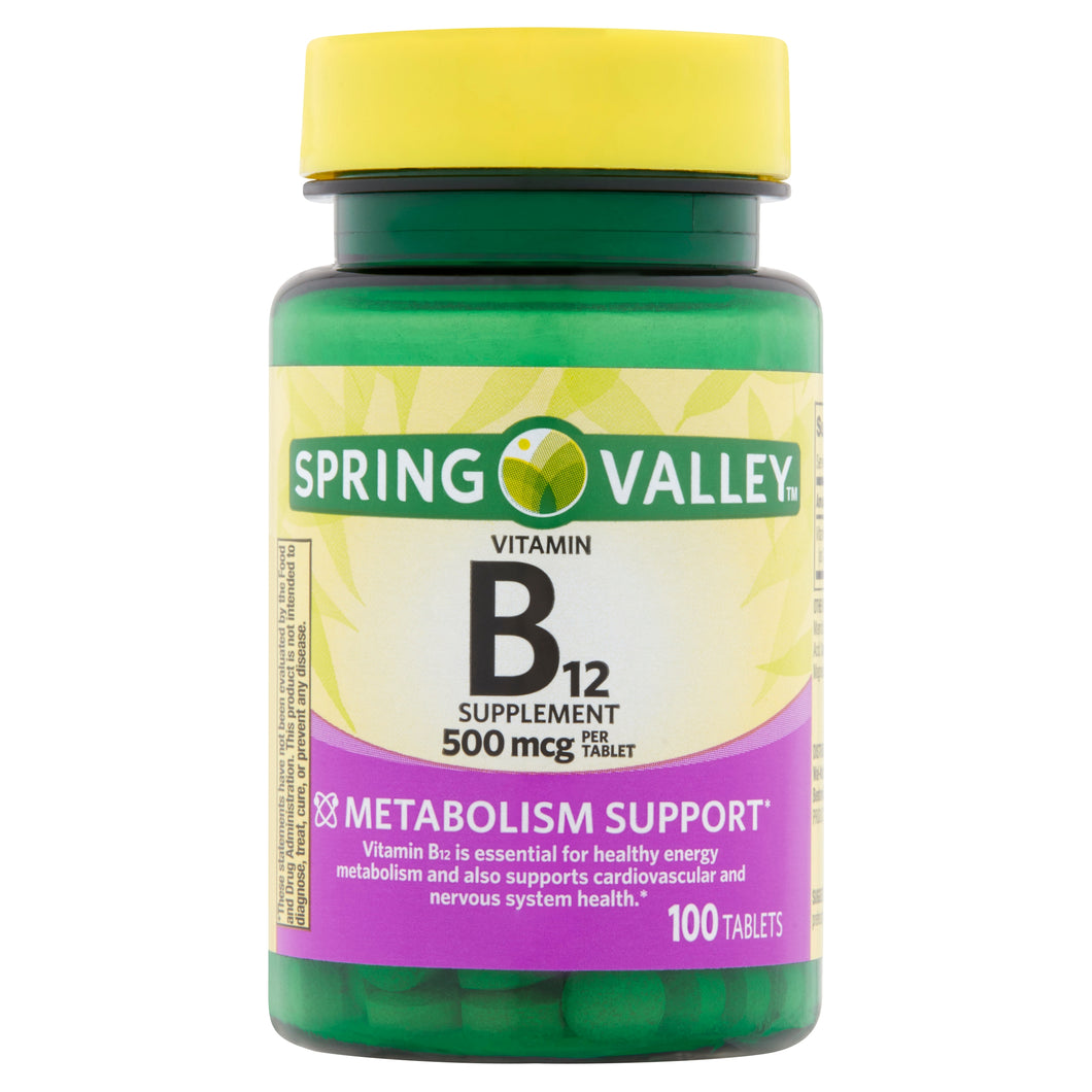 Vitamina B12 500mg, C/100 - Spring Valley