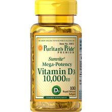 Cargar imagen en el visor de la galería, Vitamina D3, 10,000 IU 250 mcg
