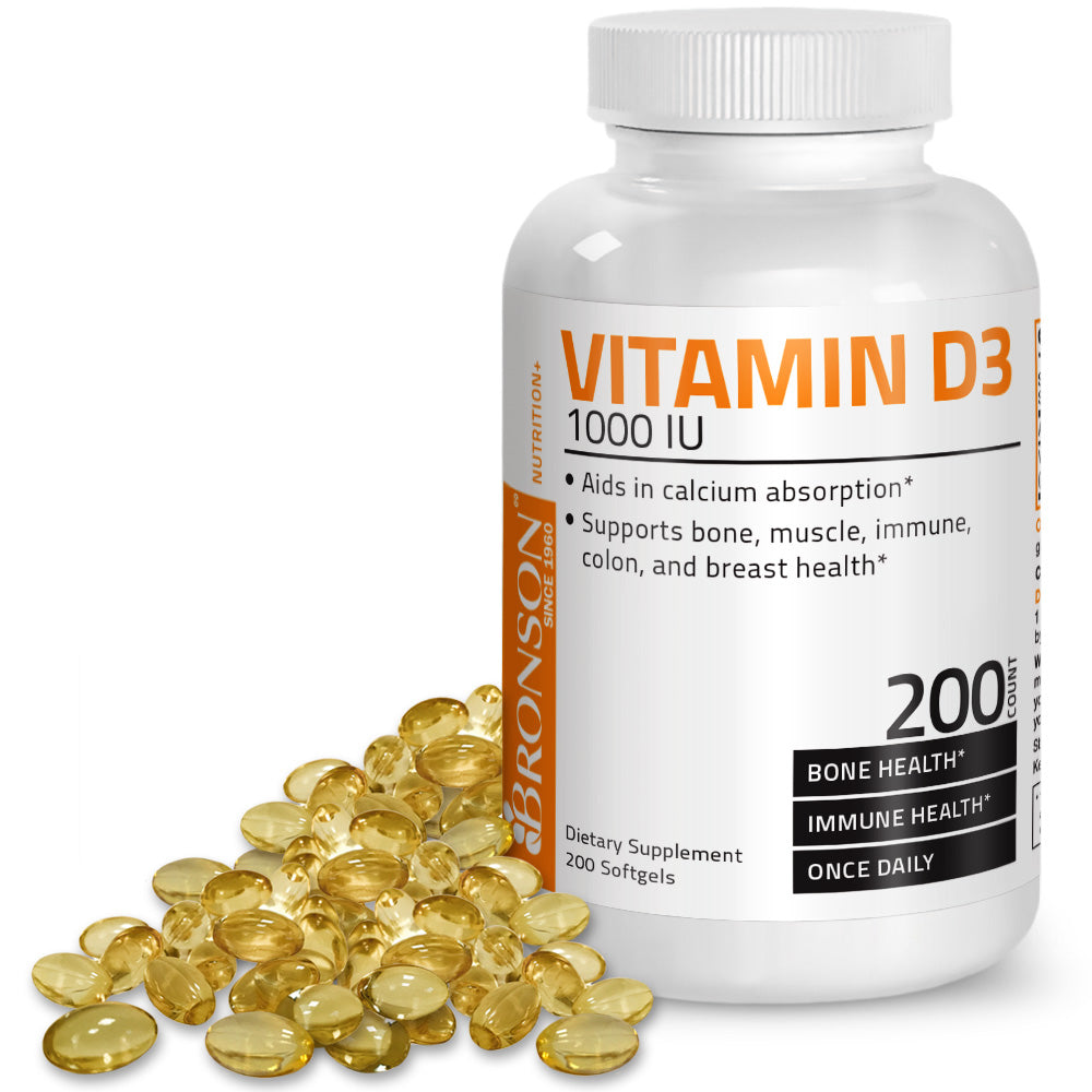 Bronson Vitamina D3 1000iu C/200 Softgel