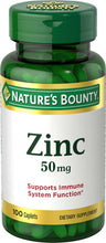 Cargar imagen en el visor de la galería, Natures Bounty Zinc 50mg C/100
