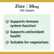 Cargar imagen en el visor de la galería, Natures Bounty Zinc 50mg C/100
