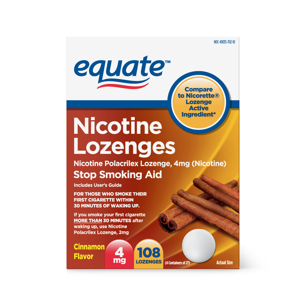 Pastillas De Nicotina 4 Mg c/108 Canela - Equate