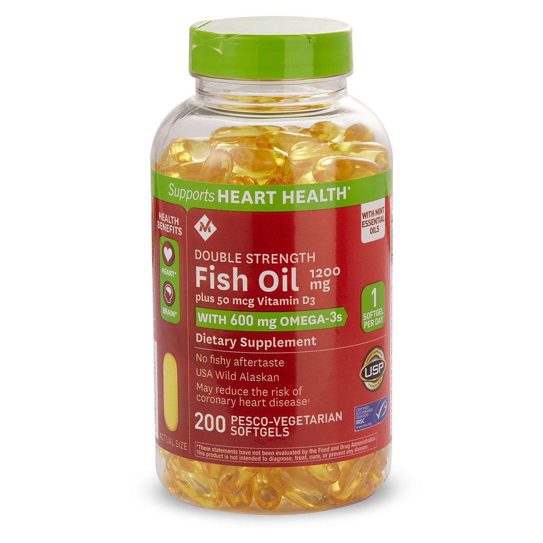 Fish Oil 1200mg + D3 50mcg + Omega 3 600mg - 200 SoftGel Vegetarianas