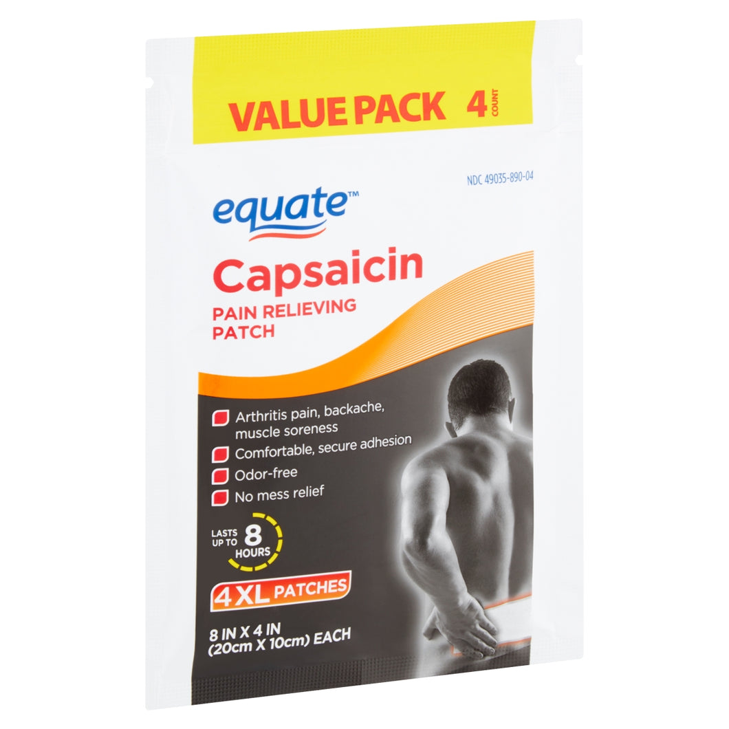 4 Parches Analgesico Equate 10x20 Cms Americano