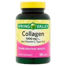 Cargar imagen en el visor de la galería, Colageno 1000 mcg + Vit C c/120 - Spring Valley -
