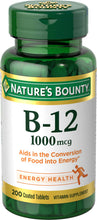 Cargar imagen en el visor de la galería, Vitamina B12 1000 Mcg -200 Tabs- Natures Bounty
