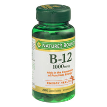 Cargar imagen en el visor de la galería, Vitamina B12 1000 Mcg -200 Tabs- Natures Bounty
