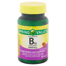 Cargar imagen en el visor de la galería, Spring Valley Vitamina B12 5000mcg c/45
