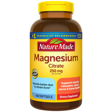 Cargar imagen en el visor de la galería, Magnesio 250mg C/180 Softgel - Nature Made - Americano
