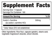 Cargar imagen en el visor de la galería, Nutricost Acetil L-Carnitina 500 mg c/180
