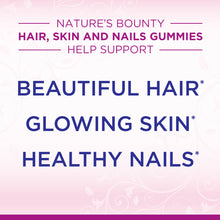 Cargar imagen en el visor de la galería, Gomitas Hair Nails &amp; Skin Natures Bounty - 140 gummies
