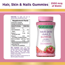 Cargar imagen en el visor de la galería, Gomitas Hair Nails &amp; Skin Natures Bounty - 140 gummies
