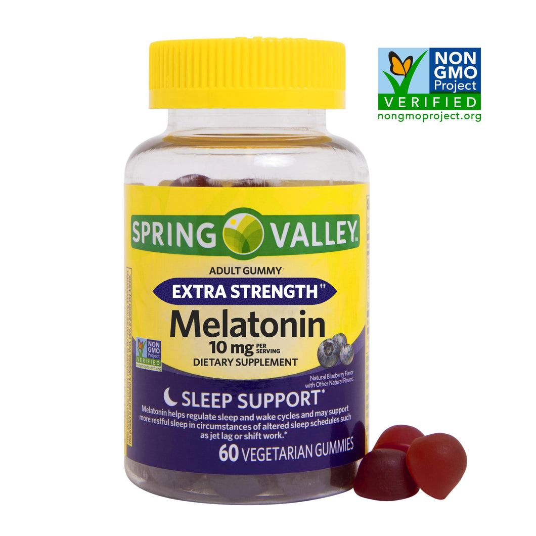 Melatonina 10mg, 60 gomitas - extra Fuerte - Spring Valley