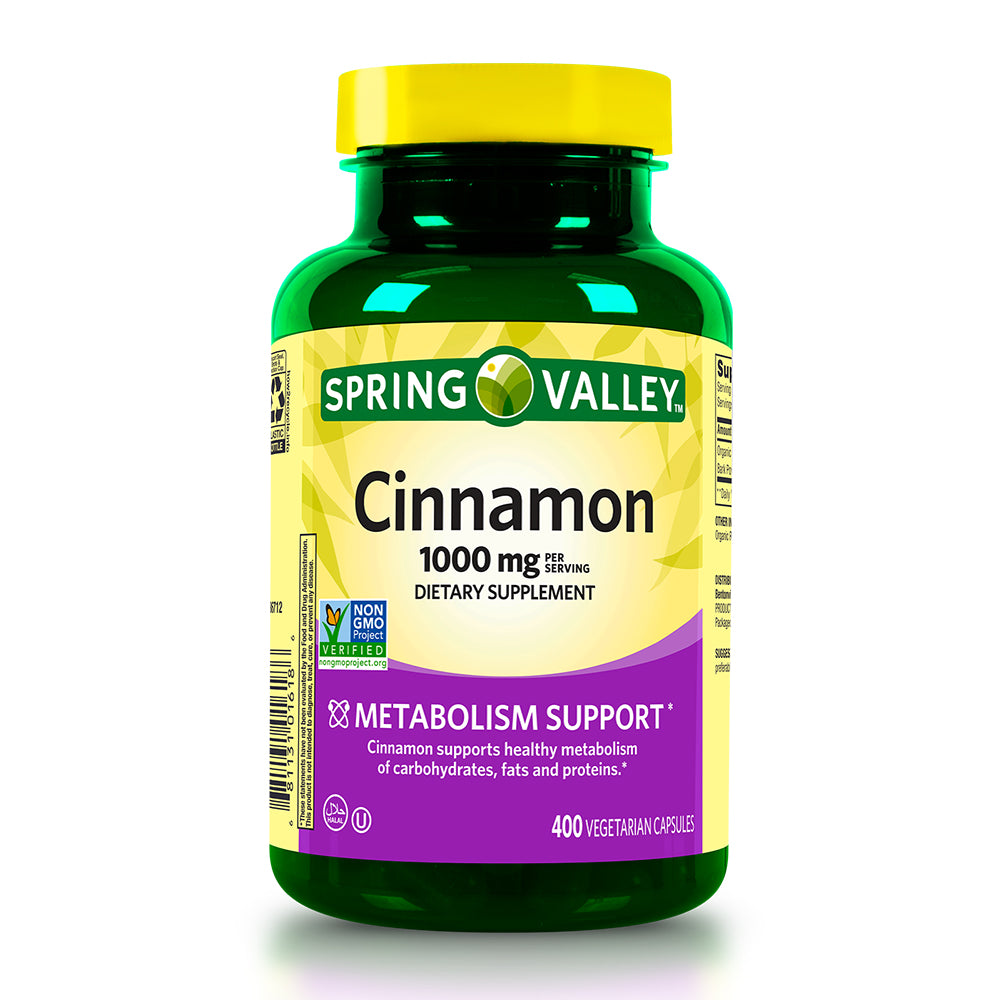 Spring Valley Canela 1000mg c/400 capsulas  - Cinnamon