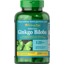 Cargar imagen en el visor de la galería, Puritan Pride Ginkgo Biloba 120mg c/200
