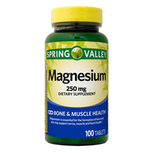 Cargar imagen en el visor de la galería, Magnesio 250mg Spring Valley c/100
