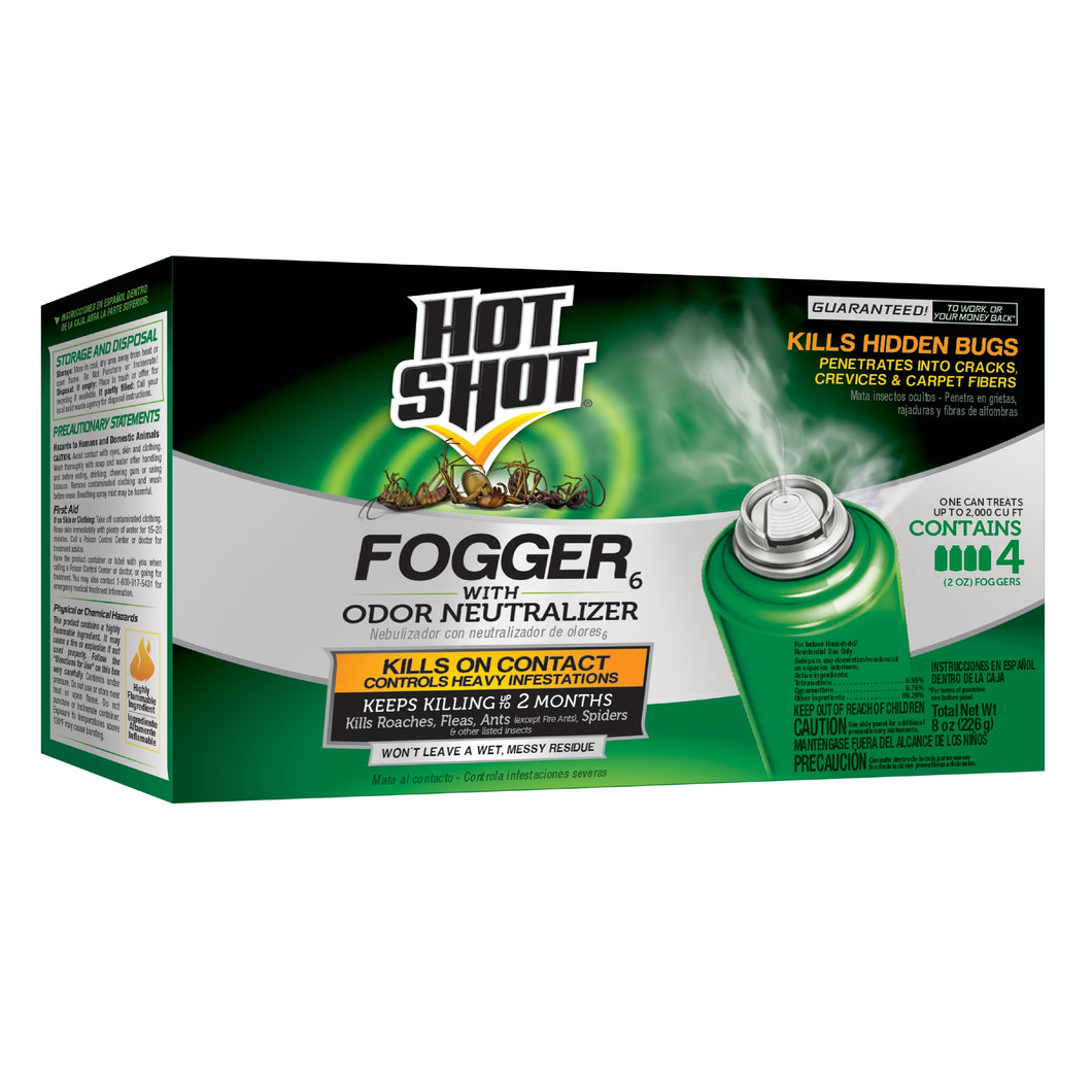 Hot Shot 4 Latas Fogger Mata Cucarachas Bichos Fumigador