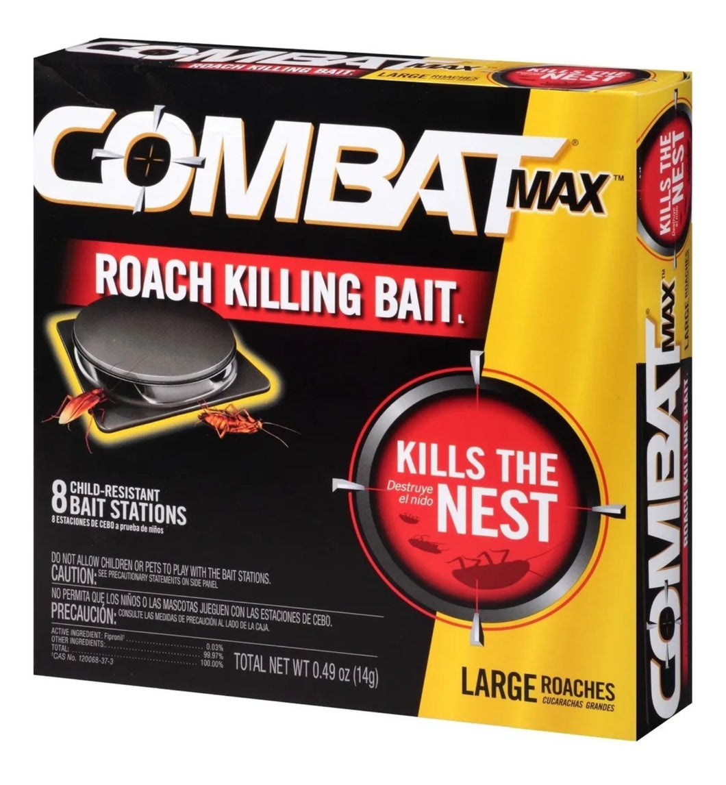 Mata Cucarachas Combat Max 8 Trampas De Cebo Americanas Grandes