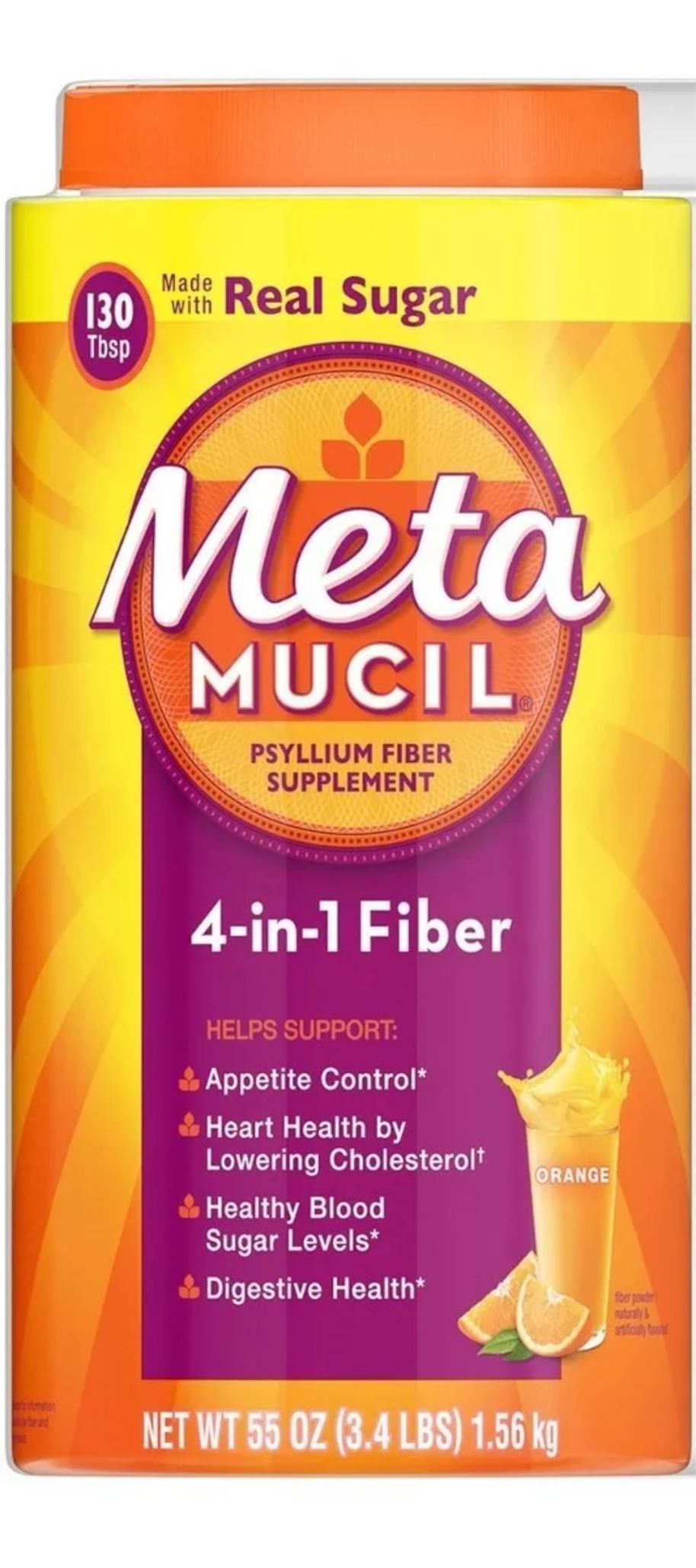 Metamucil Fibra 4en1 Naranha 1.56kg